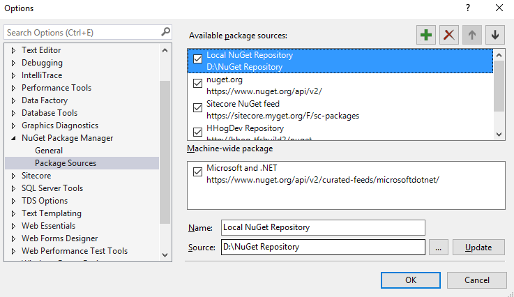 Use the Source textbox to paste the path to the folder and enter the name for the new repository